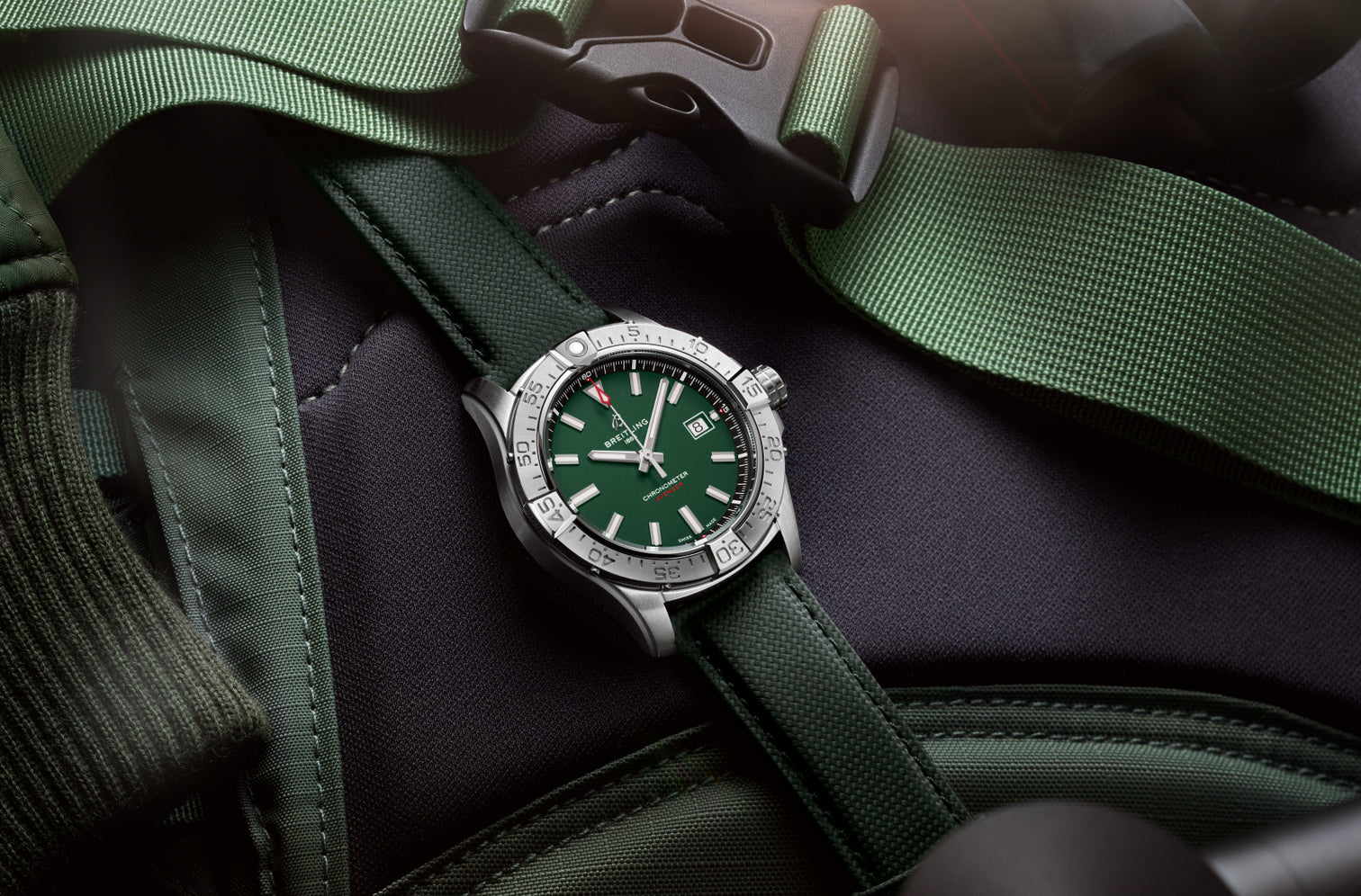 Breitling Avenger Automatic 42mm Watch with Green Strap